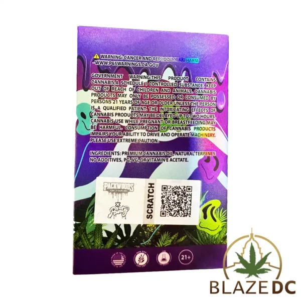 Purple Punch Hybrid 2 Gram Disposable - Packwoods - Back